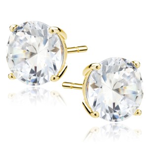 Cercei argint placati cu aur galben cu pietre 10mm DiAmanti 2CO10EG_W-DIA (Argint 925‰ 3,5 g.)